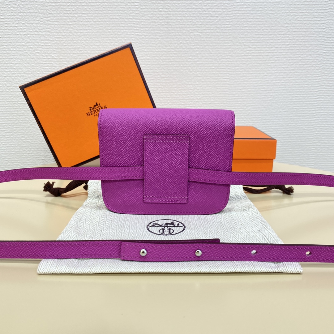 Hermes Constance Slim Wallet Belt Bag In Anemone Epsom Leather